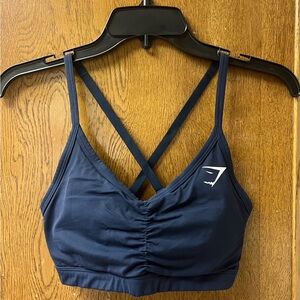 GYMSHARK- Women’s Navy Sports Bra with Crossback Straps (Sz. Sm) - GUC!